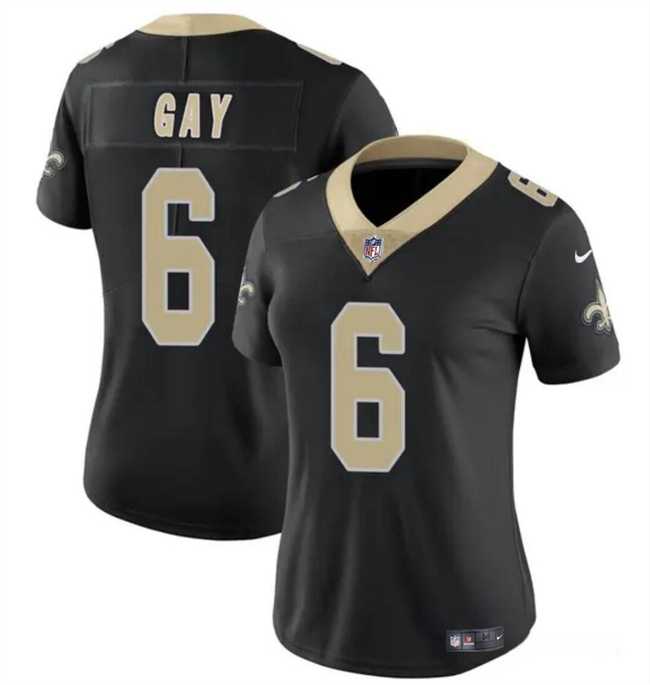 Women%27s New Orleans Saints #6 Willie Gay Black Vapor Football Stitched Limited Jersey Dzhi
